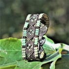 Bracelet ethnique femme marron et vert - bijou fantaisie fait main en France - MIA Provence
