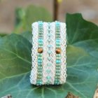 manchette femme écru et turquoise MIA Provence
