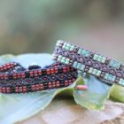 Bracelets en perle de rocaille rouge et vert turquoise