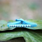 bracelet femme cuir et argent 10 perles bleu - MIA Provence