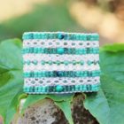 Bracelet fantaisie de luxe manchette turquoise - bijou haute fantaisie fait main