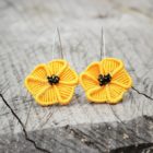 Boucle d'oreille originale jaune - bouton d'or