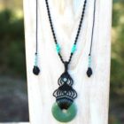 collier ethnique chic pendentif en pierres fines naturelles leila