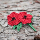 Bijou coquelicot - Broche à fleurs rouge coquelicot - broche Bijou fantaisie personnalisable Aix en Provence - MIA Provence