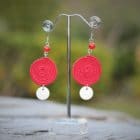 Boucle d'oreille ronde plate rouge - MIA Provence - bien choisir ses boucles d'oreilles