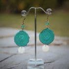 Boucle d'oreille ronde plate rouge - MIA Provence