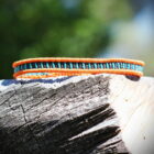 bracelet homme fin rayé orange
