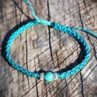 bracelet homme fil tressé et perles bracelet homme ajustable. bracelet homme pierre naturelle