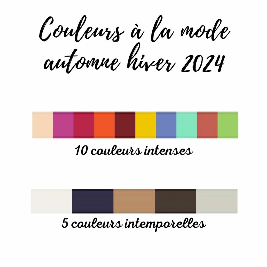 couleurs à la mode automne hiver 2024