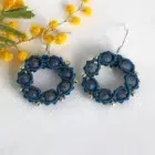 boucles d’oreilles anneau perlé, boucle d'oreille anneau