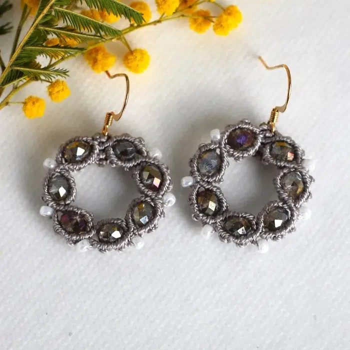 boucles d’oreilles anneau perlé – nina boucles d’oreilles anneau perlé – boucle d'oreille anneau