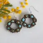 boucles d’oreilles anneau perlé, boucle d'oreille anneau